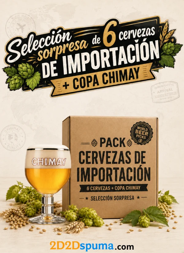 “Pack Selección Sorpresa de 6 Cervezas de Importación + Copa Chimay”