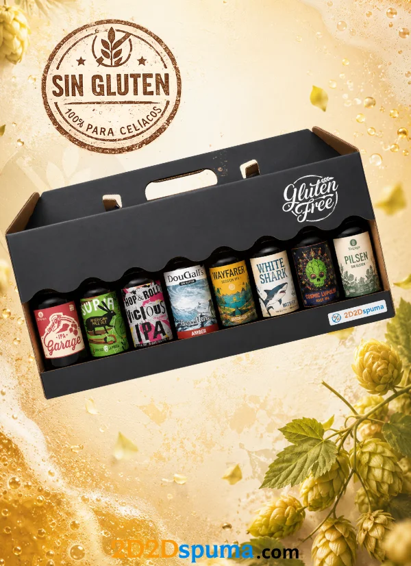 Pack estuche regalo 8 cervezas sin gluten