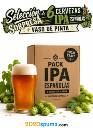 Selección de 6 cervezas IPA españolas + vaso de pinta