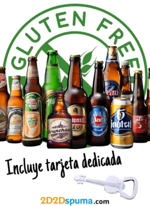 Pack de 13 cervezas sin gluten + abridor violín + tarjeta dedicada