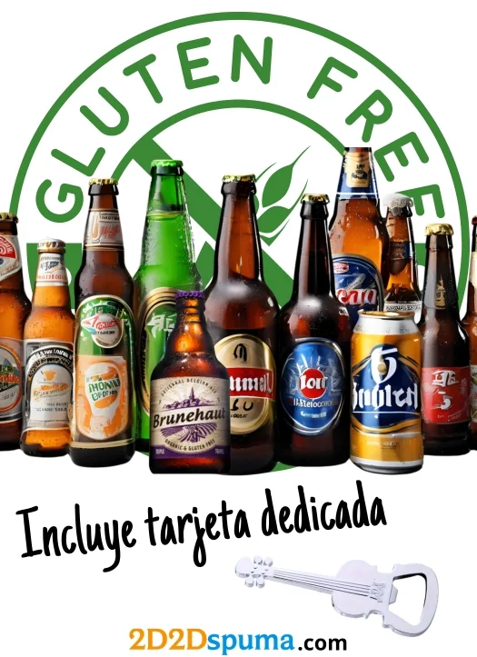 Pack de 13 cervezas sin gluten + abridor violín + tarjeta dedicada