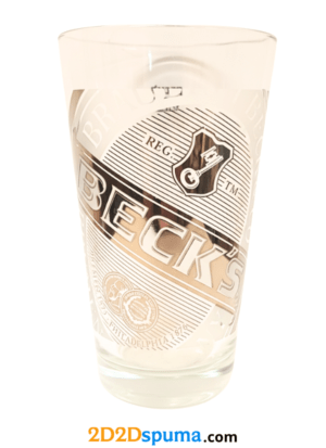 Vaso cerveza Beck's serigrafía metalizada plata 20cl 2000-2010