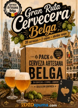 Pack Gran Ruta Cervecera Belga – 20 cervezas + 2 copas + abridor