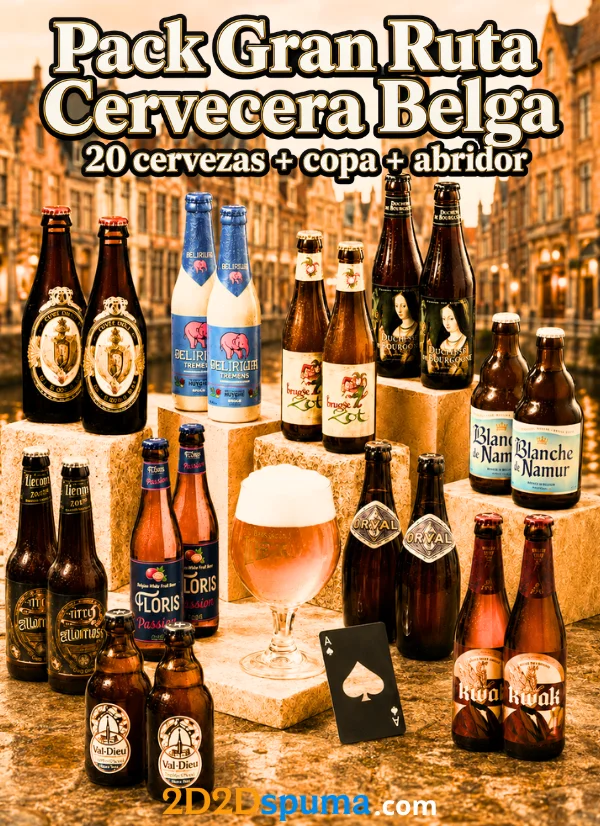 Pack Gran Ruta Cervecera Belga – 20 cervezas + copa + abridor