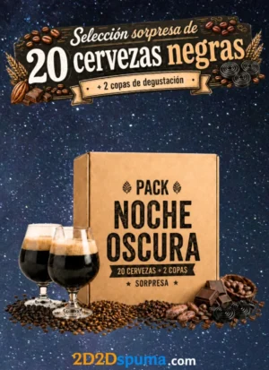 Pack cervezas 'Noche Oscura' - 20 cervezas negras + 2 Copas de degustación