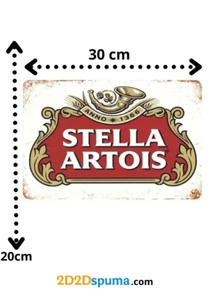 Placa de metal cerveza Stella Artois