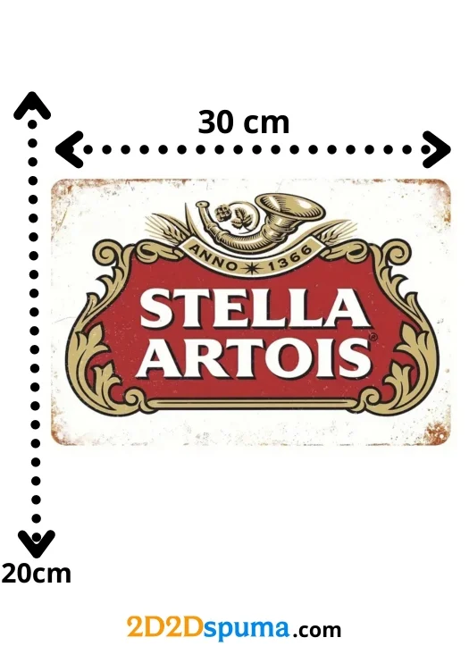 Placa de metal cerveza Stella Artois