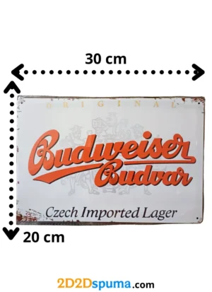 Placa de metal cerveza Budweiser Budvar