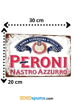Placa metal cerveza Peroni Nastro Azzurro