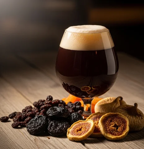 Una Dubbel belga juega con caramelo, frutas pasas y especias, en armonía. 