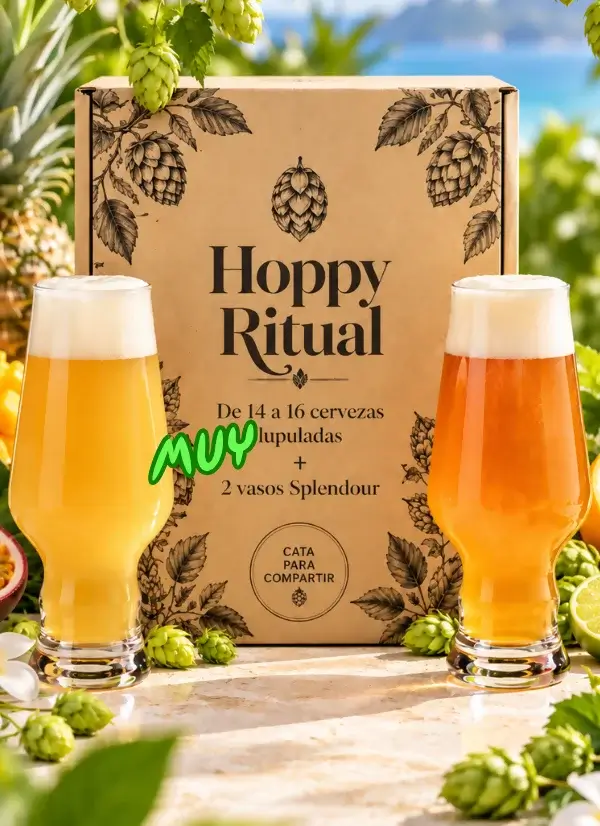 Hoppy Ritual Pack de 14 a 16 cervezas lupuladas + 2 vasos Splendour