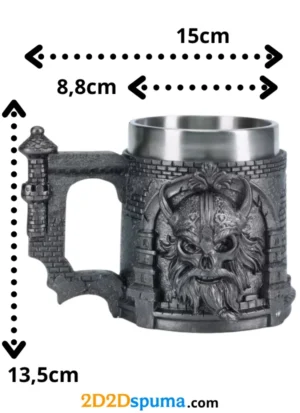 Jarra de cerveza Bastión del Draugr 500ml frente