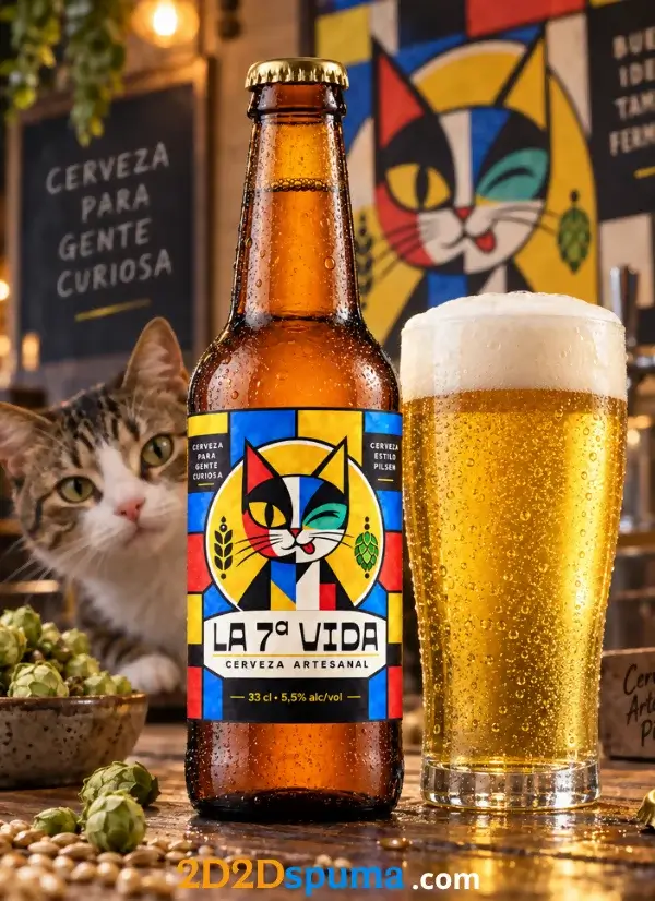 Cerveza 'de gatos' La 7ª Vida 33 cl